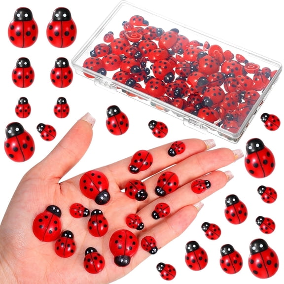 100 pieces of resin decorations -3 sizes, with storage box, used for DIY crafts, home decoration