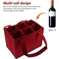thumbnail image 2 of 2 bolsas para botellas de vino, bolsa de fieltro para botellas, bolsa de vino para 6 botellas, bolsa de almacenamiento para botellas de vino de fieltro con divisores extraíbles, 25*16*18cm, color rojo oso de fresa Electrónica, 2 of 5