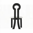 thumbnail image 4 of Vintage Solid Wood Dining Chairs - Set of 2 with Sheep Plush Backrest (Armless for Small Spaces), 4 of 26