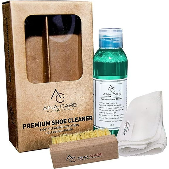 AinaCare Sneaker Cleaner Kit Bronze Shoe Cleaner with Cleaning Brush and Microfiber Cloth Premium