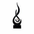 thumbnail image 2 of Modern Flame Resin Sculpture Art Deco Style - Black Decor Statue - 1 Piece, 30 cm, 2 of 6