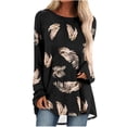thumbnail image 1 of Hauts à Manches Longues pour Femmes Mode Décontractée T-Shirt à Manches Longues Col Rond Imprimé Hauts à Manches Longues pour Femmes T-Shirts à Manches Longues pour Femmes, 1 of 5