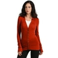 thumbnail image 2 of J. METHOD Women's Snap Button Cardigan Long Sleeve Knit Ribbed Sweater NEWJ181 Copper M, 2 of 5