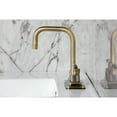 thumbnail image 4 of Kingston Brass KS6643KNL Knurled Double-Handle 3-Hole Deck Mount 4-Inch Centerset Bathroom Faucet with Brass Pop-Up in Antique Brass, 4 of 8