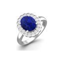 thumbnail image 2 of 925 Sterling Silver 6mm Round Shape Lapis Solitaire Valentines Day Gifts Ring for Women, 2 of 4