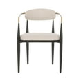 thumbnail image 3 of Christopher Knight Home Elmore  Fabric Upholstered Iron Dining Chairs (Set of 2) by  Beige/ Black/ Gold, 3 of 5