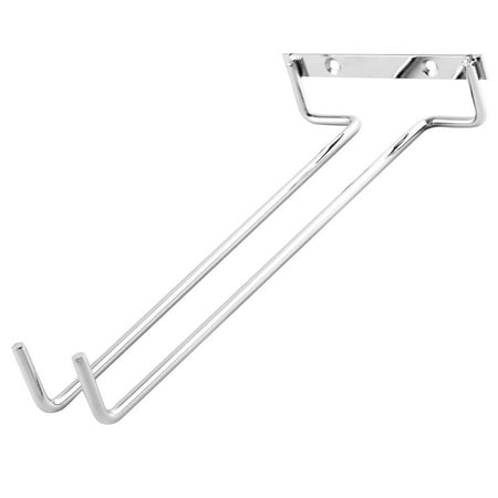 - Stainless Steel Single Row Wall Hanging Wine Bottle Glasses Goblets Stemware Holder Rack Hanger