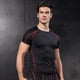 thumbnail image 4 of Camisetas de compresión para hombre (paquete de 3) - Camisetas deportivas de capa base atléticas - Talla mediana - Negro/Rojo/Verde, 4 of 5