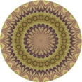 thumbnail image 1 of Ahgly Company Indoor Round Patterned Sienna Brown Area Rugs, 6' Round, 1 of 6