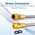 thumbnail image 2 of FUNJEE 304 Stainless Steel Metal Garden Hose with Solid Brass Fittings, Heavy Duty Water Hose, Kink Free and Flexible, Crush Resistant, Puncture Resistant (stainless steel hose, 5FT), 2 of 7