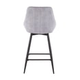 thumbnail image 5 of LumiSource Black Steel, Grey Corduroy Fabric Diana Counter Stool - Set of 2, 5 of 5