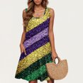thumbnail image 2 of Robe Mardi Gras pour Femmes, Robe de Fête à Thème Carnaval Tendance Été 2025, Robe Midi Sans Manches à Col en V, 2 of 5