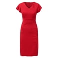 thumbnail image 3 of KaLI_store Formal Dresses for Women Women's Off Shoulder High Split Long Formal Party Dress Evening Gown Red,L, 3 of 5