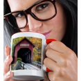 thumbnail image 2 of 3dRose, Bean Blossom Covered Bridge in Brown County, Indiana, USA, 15oz Two-Tone Red Mug, 2 of 7