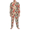 thumbnail image 3 of Rocae Roosters And Peonies Flowers for Men's Pajamas Set Mens Pjs Sets Long Sleeve Button Down Sleepwear-Small, 3 of 7