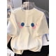 thumbnail image 1 of Girls' Short Sleeve T-Shirt - Soft Comfortable Casual Round Neck Tee with Cute joyful Face & Geometric Print, Machine Washable, All-Season Casual Attire, Perfect Gift for Birthdays & Holidays, Cute T, 1 of 7