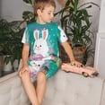 thumbnail image 4 of Balery Happy easter Conjunto de Pijama Infantil de Manga Corta con Estampado – Ropa de Dormir de Algodón Suave-4X-Large, 4 of 6