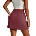 thumbnail image 6 of Soft Sweat Skirts for Women A Line Elastic Summer Drawstring Short Golf Casual Skirt with Pockets Women's Solid Color Workout Mini Skirt, 6 of 7