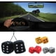 thumbnail image 2 of 1 par de decoración de juguete de peluche para el interior del coche con puntos, espejo colgante retrovisor con puntos de dados borrosos, adornos colgantes para coche, dados de felpa (blanco) Xemadio LRWJ667-1, 2 of 5