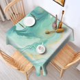 thumbnail image 4 of 52x52in(132x132cm) Square Tablecloth, Waterproof Polyester Table Cover, Wrinkle Resistant & Washable Fabric for Dining, Kitchen, Picnic, Turquoise Marble Pattern, 4 of 6