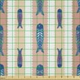 thumbnail image 2 of Ambesonne Animals Fabric by the Yard Microfiber, Underwater Fish Pattern Art, 5 Yards, Blush White Cobalt Blue, 2 of 2