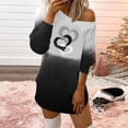 thumbnail image 1 of pstuiky Robes pour Filles, Femmes Robe Décontractée d'Automne à Épaules Dénudées Imprimée de la Saint-Valentin à Manches Longues avec Tournesol, Robes de Fête en Liquidation, 1 of 5