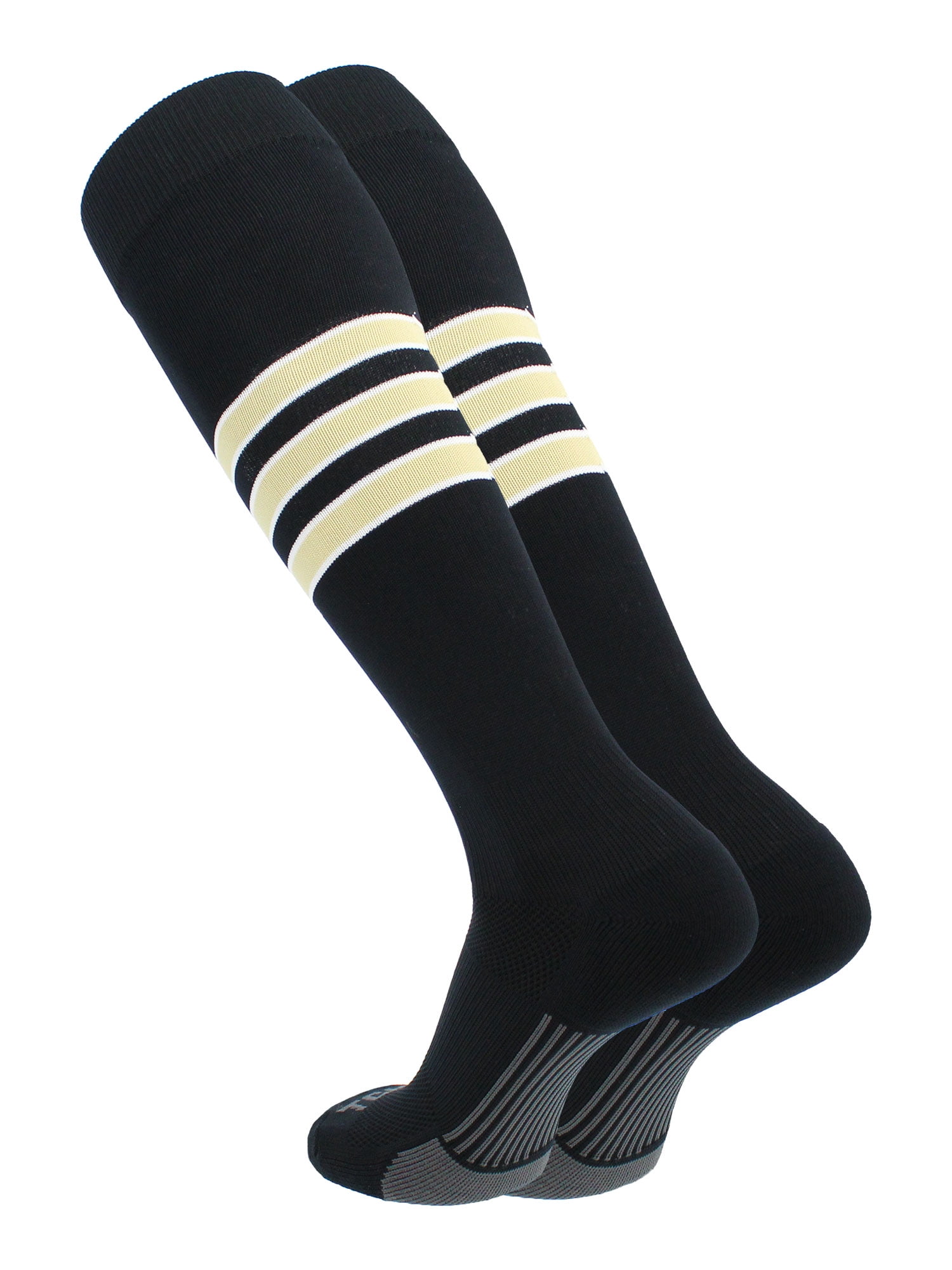 TCK Performance Baseball/Softball Socks (Black/White/Vegas Gold, Medium
