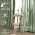 thumbnail image 3 of Topfinel Linen Curtains 90 Inch Long for Bedroom Living Room, Soft Linen Textured Window Drapes Semi Sheer Light Filtering Rod Pocket Back Tab Drapes, Olive green 2 Panels, 3 of 8