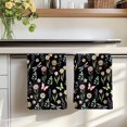 thumbnail image 7 of Spring Floral Kitchen Towels Set of 3, Elegant Pastoral Flowers Dragonfly Black Absorbent Dish Towels for Kitchen, Microfiber Hand Towel, Quick Drying Tea Towel for Cleaning Decorative Dishcloths, 7 of 7