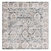 SAFAVIEH Artifact Esmond Oriental Polyester Area Rug, Charcoal/Ivory, 6'7" x 6'7" Square