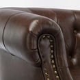 thumbnail image 5 of Chesterfield Brown Faux Leather Button Tufted Traditional Style Accent Chair, 5 of 15