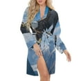 thumbnail image 5 of A Powerful Eagle (7) Night Robe Long Sleeve V Neck Robe With Belt Women's Sleepwear Dresses, 5 of 9