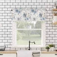 thumbnail image 4 of nqOlkjepod Blue White Floral Farmhouse Short Window Curtain Valances, Botanical Garden Flowers Leaves Rod Pocket Kitchen Valances for Living Room Bedroom Bathroom Cafe, 1 Panel - 60" x 18", 4 of 8