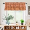 thumbnail image 5 of 3 Piece Kitchen Curtains and Valances Set Boho Orange Cafe Curtains 24 Inch Length Country Style Bohemian Floral Retro Tribal Valance & Tier Curtain for Living Room Bedroom Window 54"x18"+27"x24"*2, 5 of 6