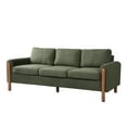 thumbnail image 3 of Christopher Knight Home 83.8" Teddy Velvet Upholstered Sofa, 3-Seater Couch with Curved Armrests, Wood Legs, Green, 3 of 10