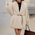 thumbnail image 5 of Miqool Women's Faux Fur Coat Lapel Collar Long Sleeve Warm Winter Coat with Pockets and Belted, 5 of 8