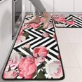 thumbnail image 2 of Kitchen Rugs Sets Of 2,Pioneer Flower Floral Print Pattern Anti Fatigue Kitchen Mat Rugs Non Slip Washable,Decorative Kitchen Floor Mats for Kitchen,Sink,Laundry,17"x47"+17"x47", 2 of 5