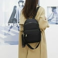 thumbnail image 4 of Women Nylon Solid Color Backpack Zipper Large Capacity Laptop Bag (Green, 4 of 9