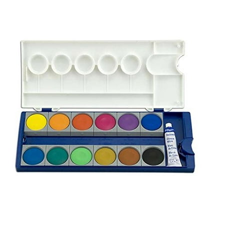 Pelikan Non-Toxic Professional Quality Watercolor Paint Set with 7.5 ml Tube of White, Assorted Opaque Color, Set of