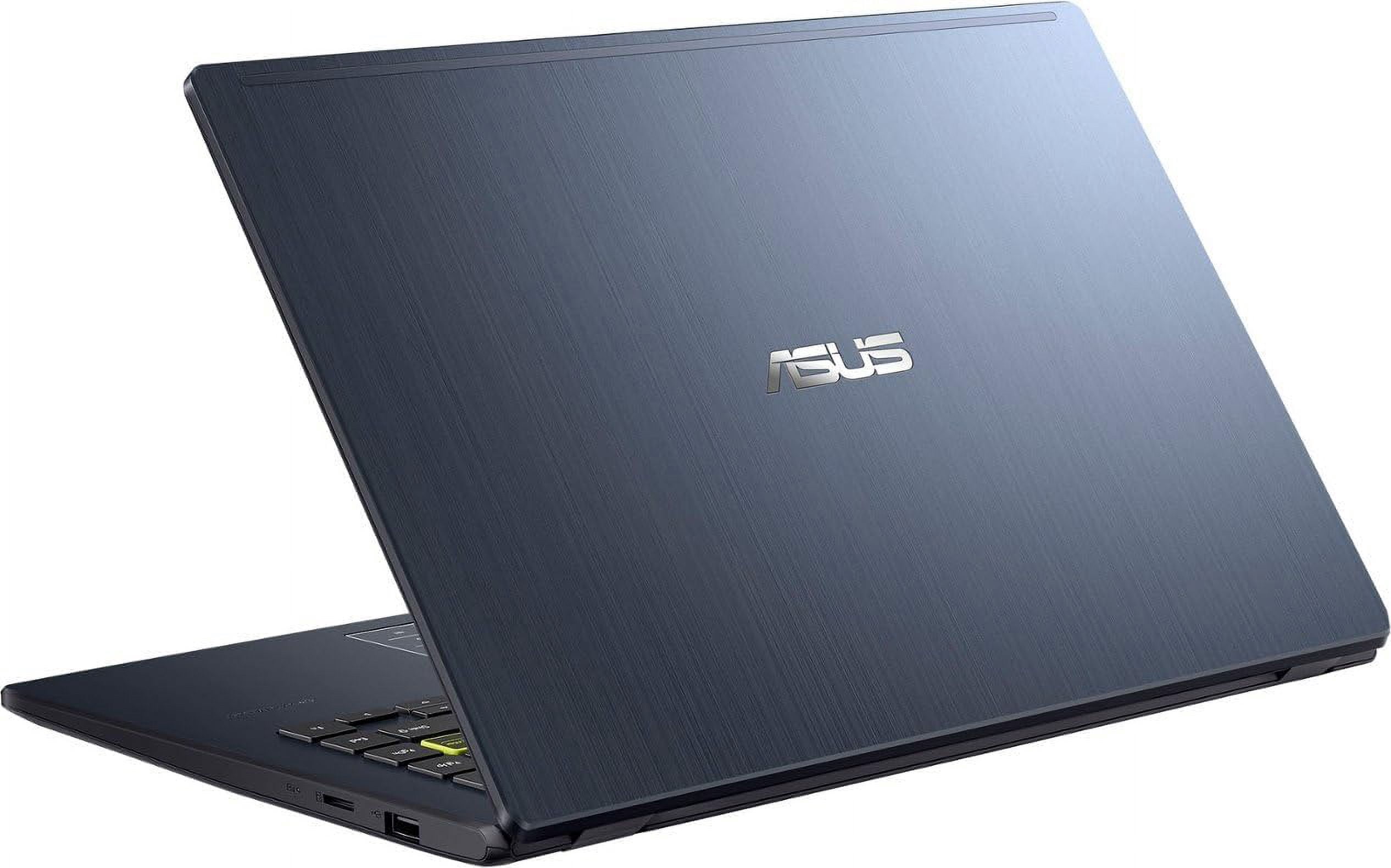 ASUS 14" FHD Laptop for Student and Business, Intel Celeron N4500, 4GB Memory, 64GB eMMC, Intel Iris Xe Graphics, Media Card Reader, Quiet Blue with Tigology Accessories