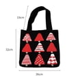 thumbnail image 2 of Fashion Large Capacity Polyester Reusable Shoulder Bags Handmade Knit Handbag Christmas Pine Handbag Christmas Handbag BLACK, 2 of 8