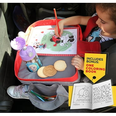 Holm Kids Travel Tray with Zipper & Expandable Storage Pocket for Car & Airplane, Waterproof
