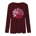 thumbnail image 3 of Women's Casual Round Neck Cancer Prevention Month International Awareness Month Printed Long Sleeve T Shirt Womens Shirts Long Sleeve Shirts Hide Sweat Dark Shirt for Women Women T Shirt Summer, 3 of 3