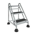 thumbnail image 1 of Escabeau commercial en acier roulant à 3 marches COSCO (gris), 1 of 6