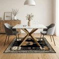 thumbnail image 3 of ODIKA 5'x7' Ultra-Soft Area Rug, Guitar Vintage Acoustic Note Scroll Border Instrument Notes Music Flowing None Washable, Bare feet friendly, Silk-Touch for Bedroom Home office, 3 of 7