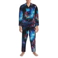 thumbnail image 3 of Sikiie Modern Colorful Eyes Mens Pajama Set, Soft Warm Long Sleeve Sleepwear, Cozy Button-Down Pjs for Men-XX-Large, 3 of 7