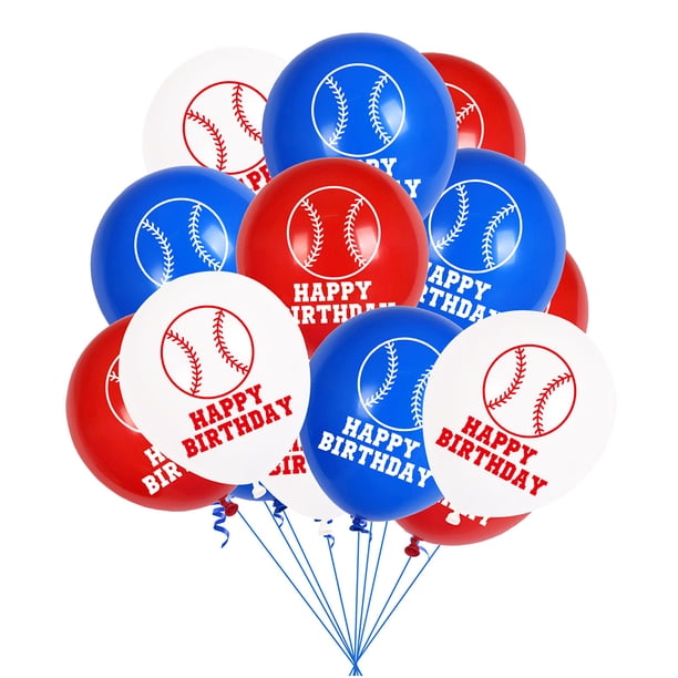 KAKOWELY 24 globos decorativos de látex con diseño de béisbol, ideales para fiestas temáticas de béisbol (colores surtidos)