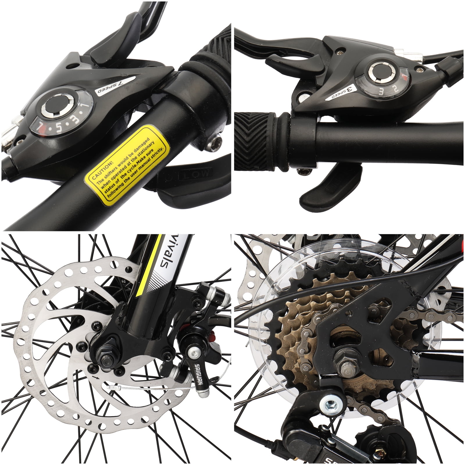 UBesGoo 26 inch Mountain Bike with 21-Speed, Dual Disc Brake, High-Carbon Steel MTB Bicycle, Yellow