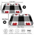 thumbnail image 7 of Lsque Heart Black Buffalo Plaid Gingham Car Windshield Sun Shade | Accordion Folding Style Auto Shade for Car Truck SUV Van | Blocks UV Rays Sun Visor Protector | Medium, 7 of 7