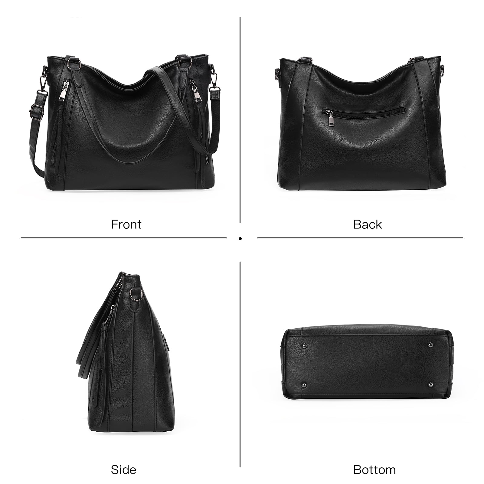 SENDEFN Tote Bag for Women with Zipper Leather Purse and Handbags Ladies Top-handle Shoulder Bags